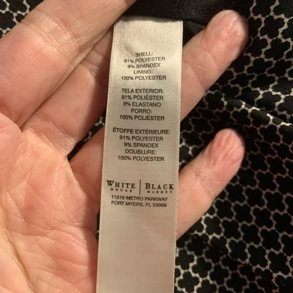 White House Black Market Quatrefoil Geo Slimming Sheath Dress Size 6 - Picture 6 of 14